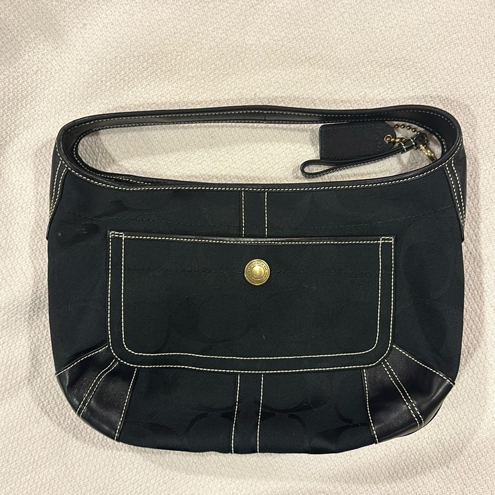 Black signature coach bag